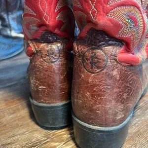 Tony Lama Brown square toe boots!! Mens 11.5 D upper reds!! Beautiful stitching! Tony Lama Men main image 4